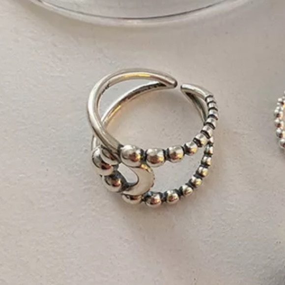 ⚡️Insta ring geometric ring design sterling silver open ring - Picture 3 of 4